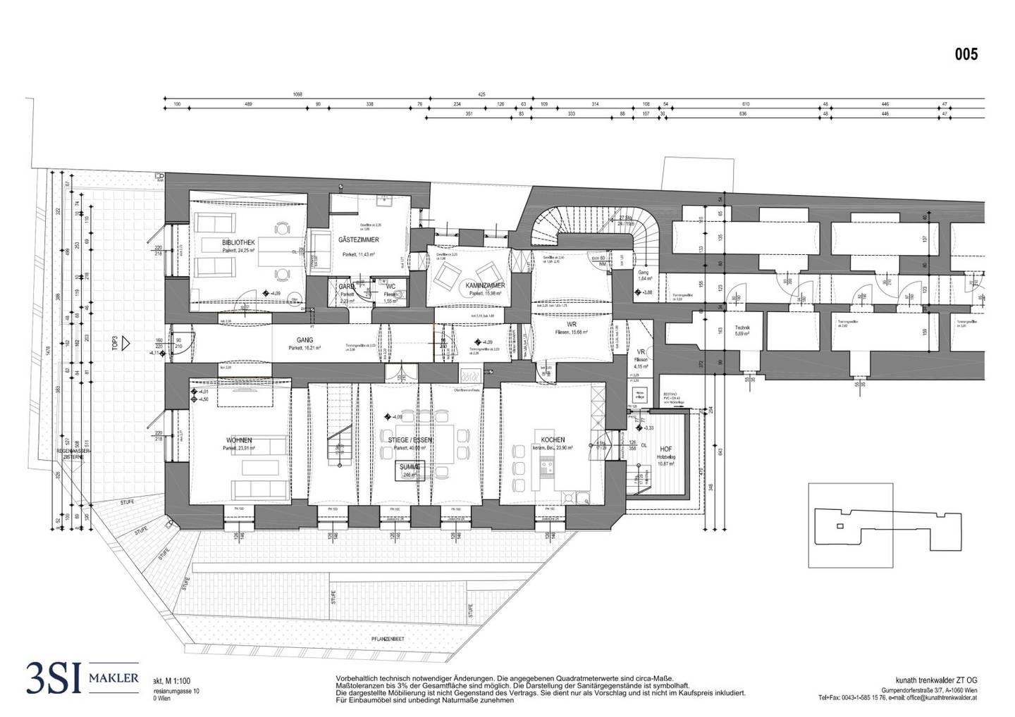 Maisonette apartment with loft character near Belvedere and terrace