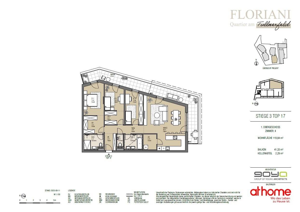 New build apartment with balcony and elevator in Judenau