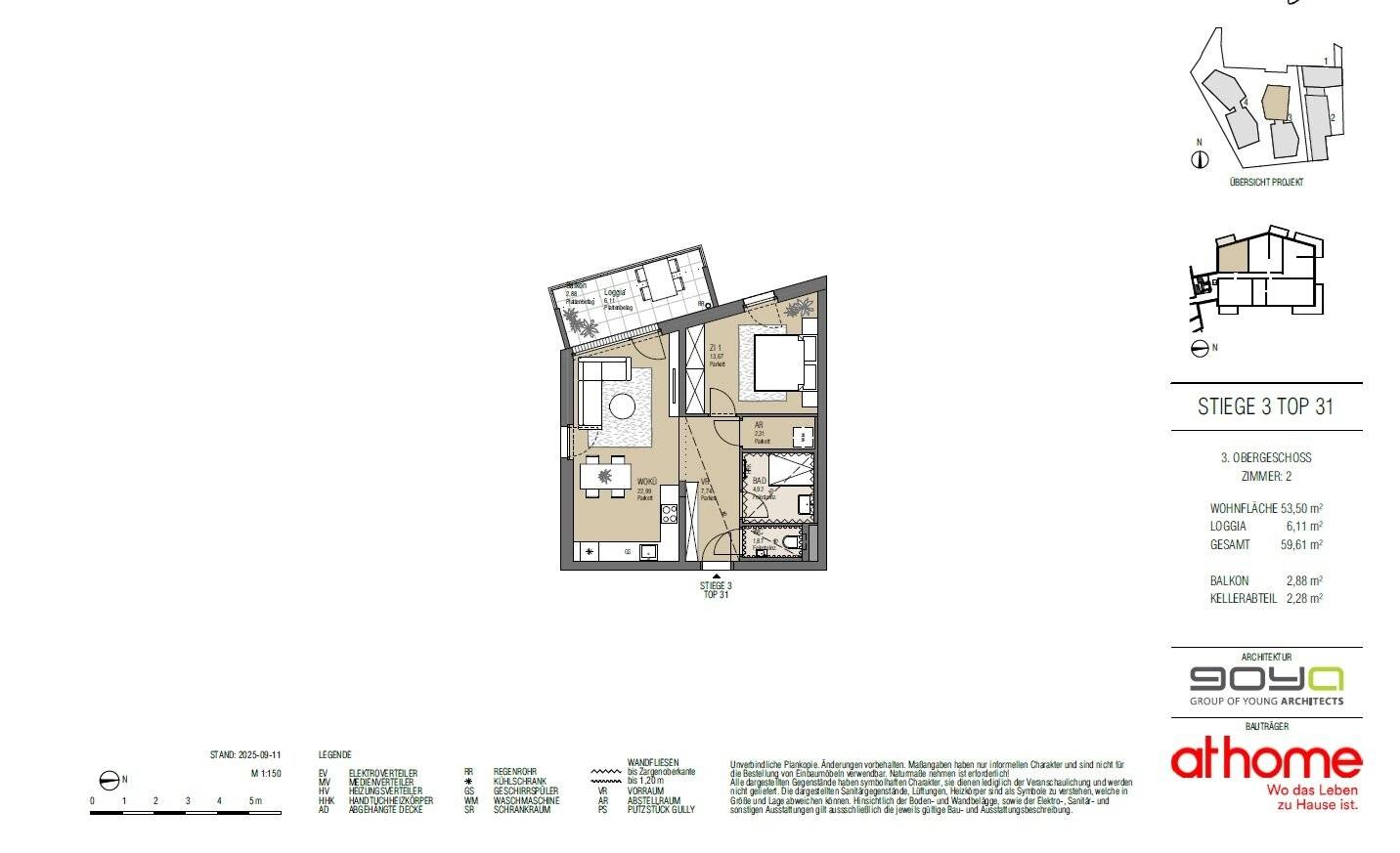Top floor apartment with loggia near Tullnerfeld