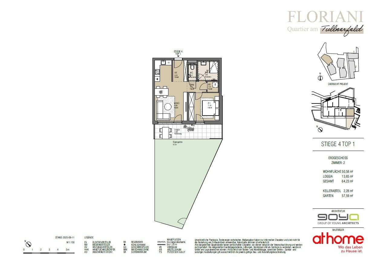 Ground floor apartment with garden and loggia in a new build
