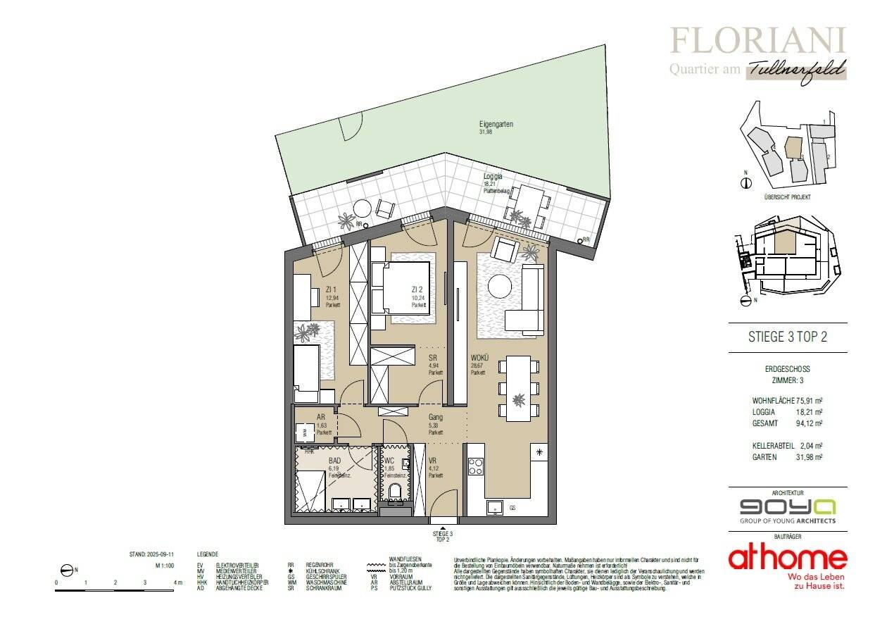 Apartment with garden loggia no commission near station