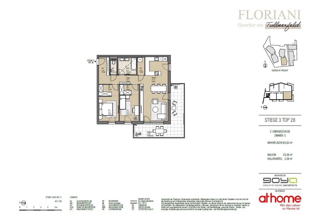 FLORIANI Judenau: 3-Zi.-Wohnung 85m²