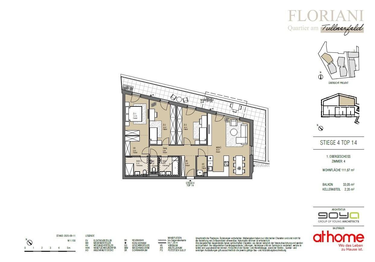 Newly built apartment with generous balcony