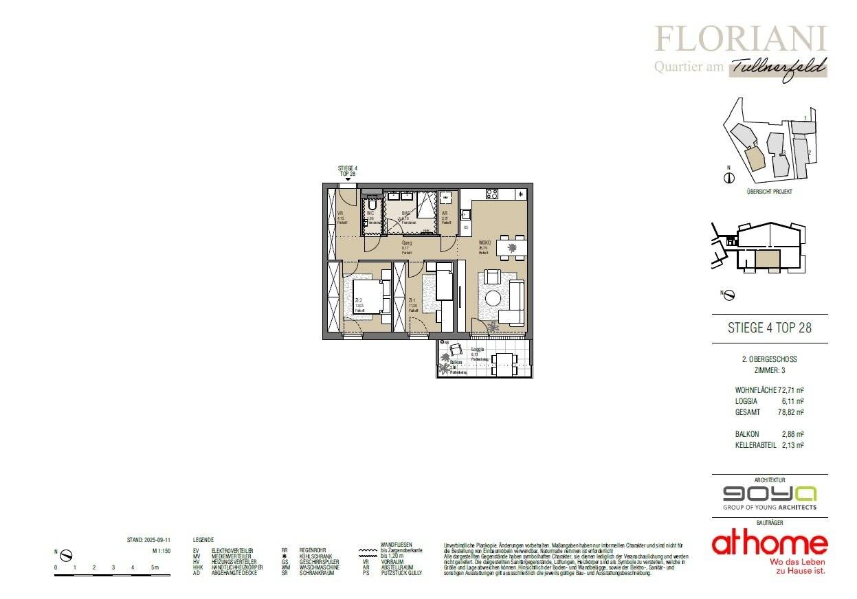 New build apartment first occupancy west facing loggia