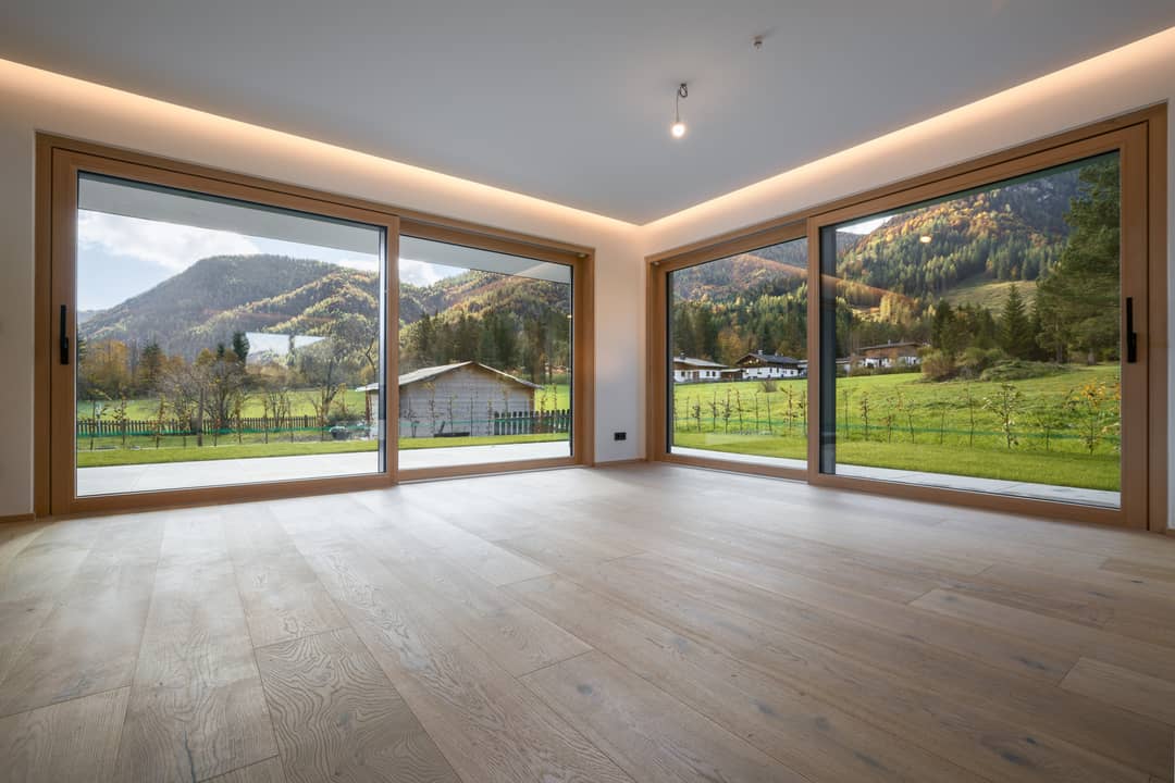 Newly built apartment with garden and fireplace