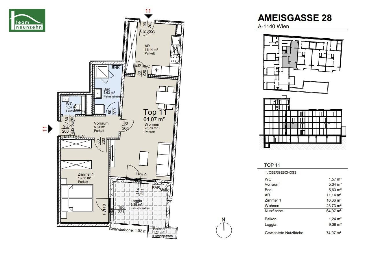 Investor first occupancy in new development with large courtyard loggia and 2 entrances, kitchen and top equipment included