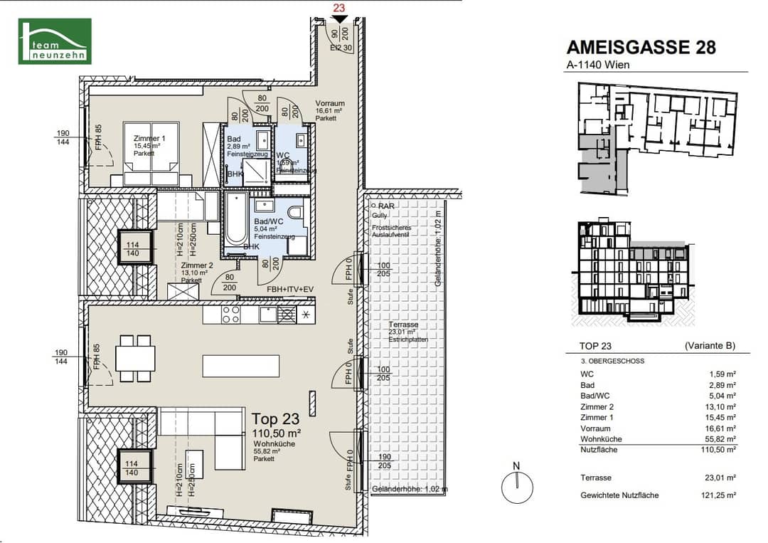 3-Room New Build with Terrace in Penzing
