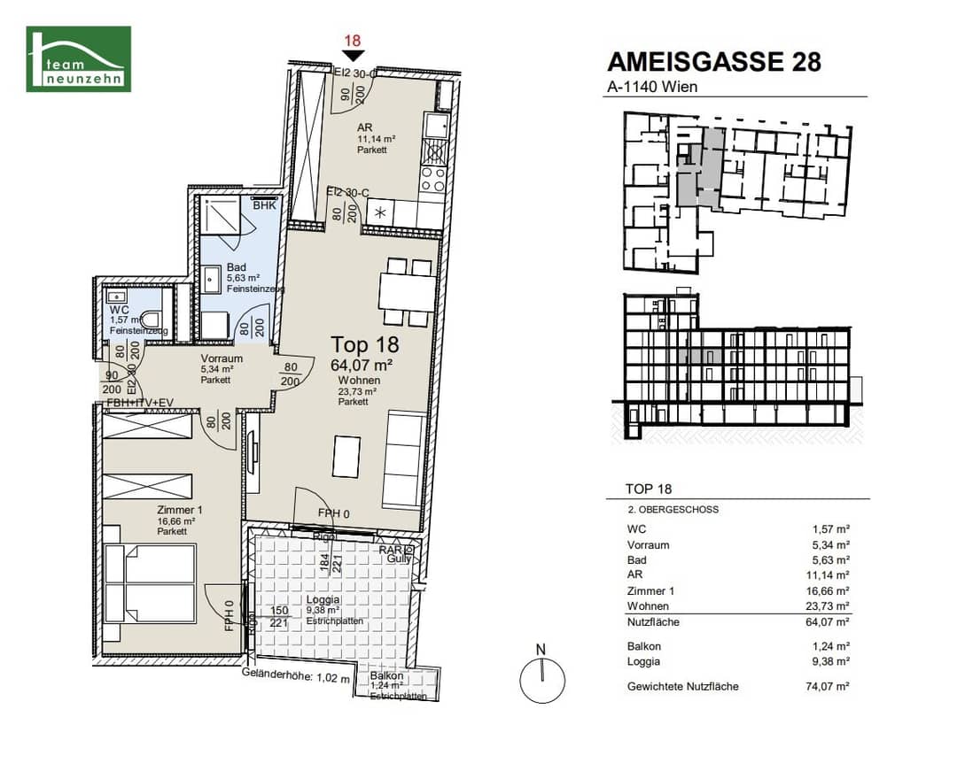 Neubauwohnung mit Balkon und Loggia in Penzing nahe Schönbrunn