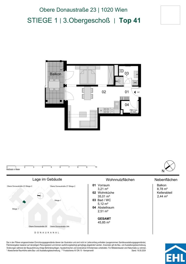 Apartment newly built wood hybrid with balcony
