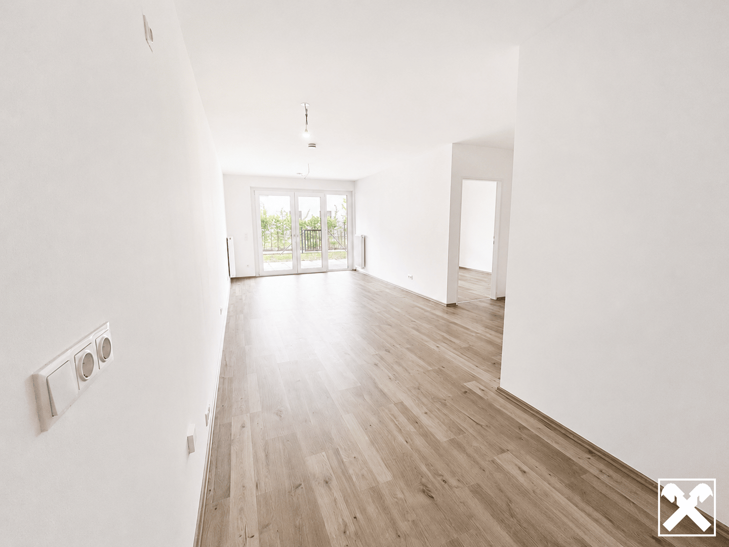 New build apartment with terrace and garden