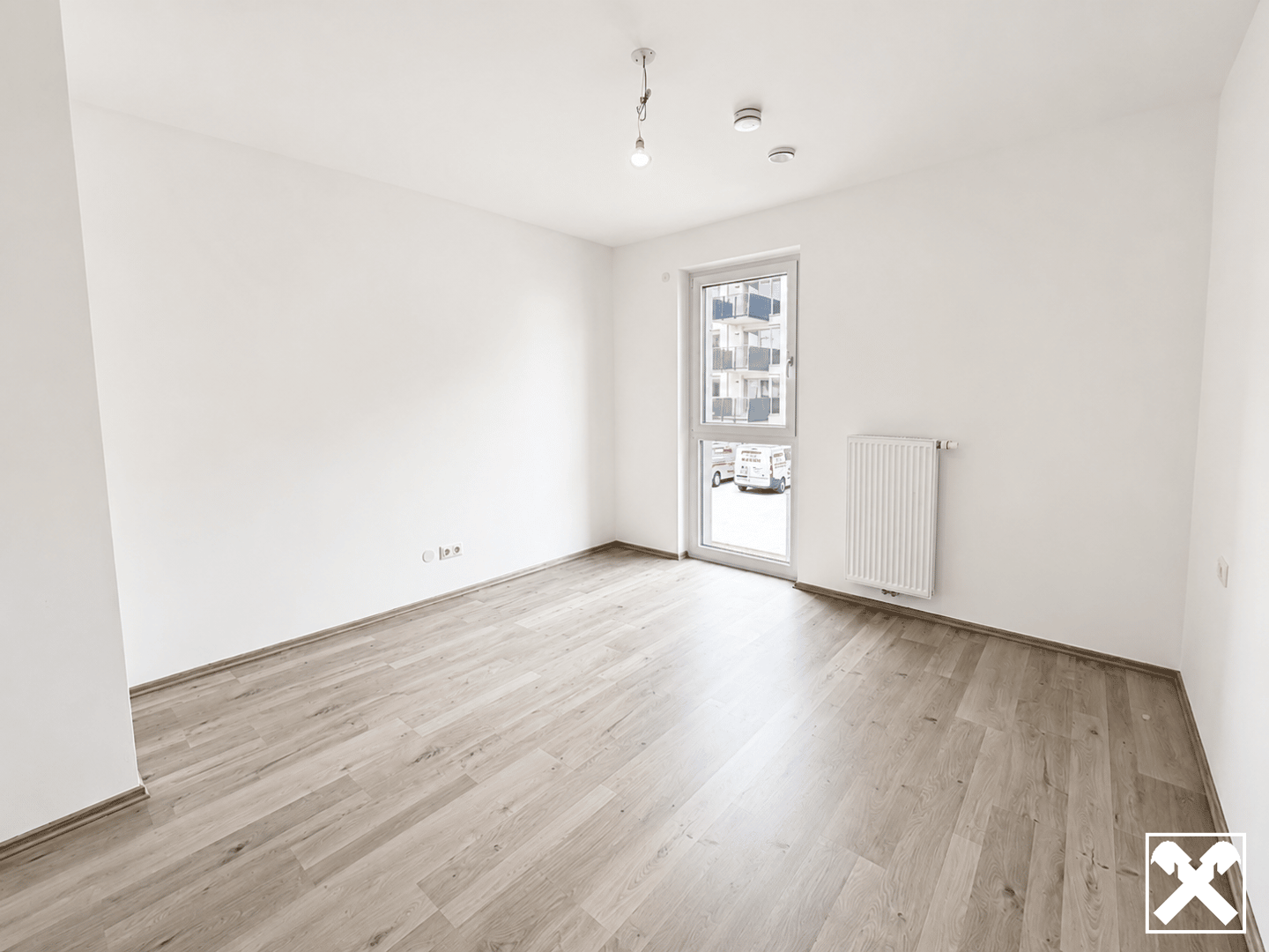 Subsidized first occupancy apartment with balcony and underground parking