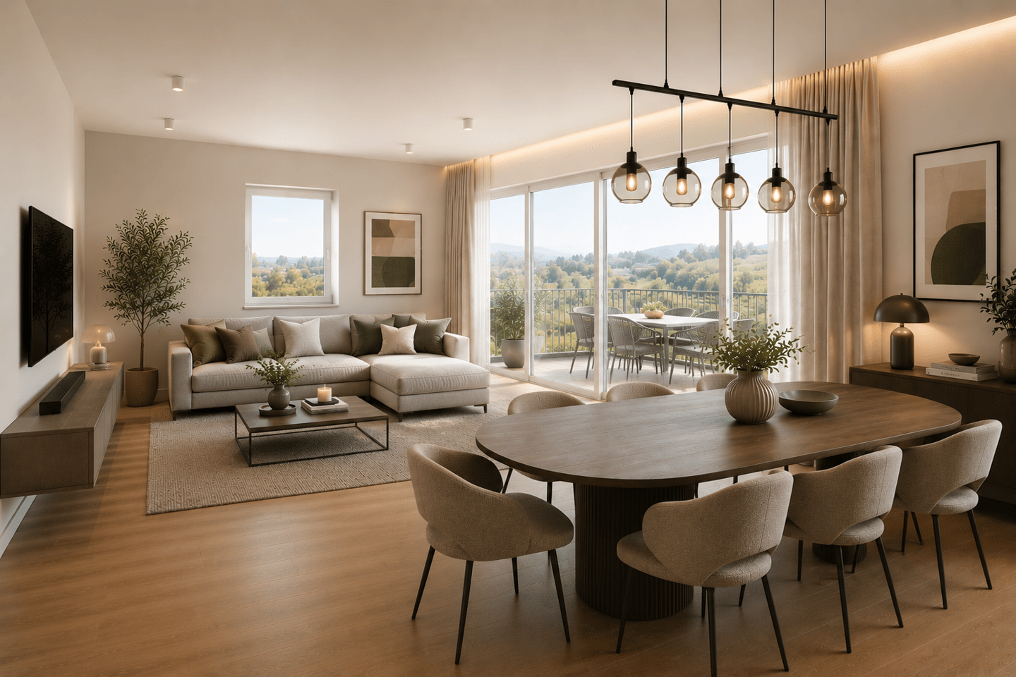 New build apartment with terrace and barrier free