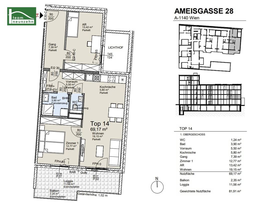 3-Room New Build Apartment in Penzing