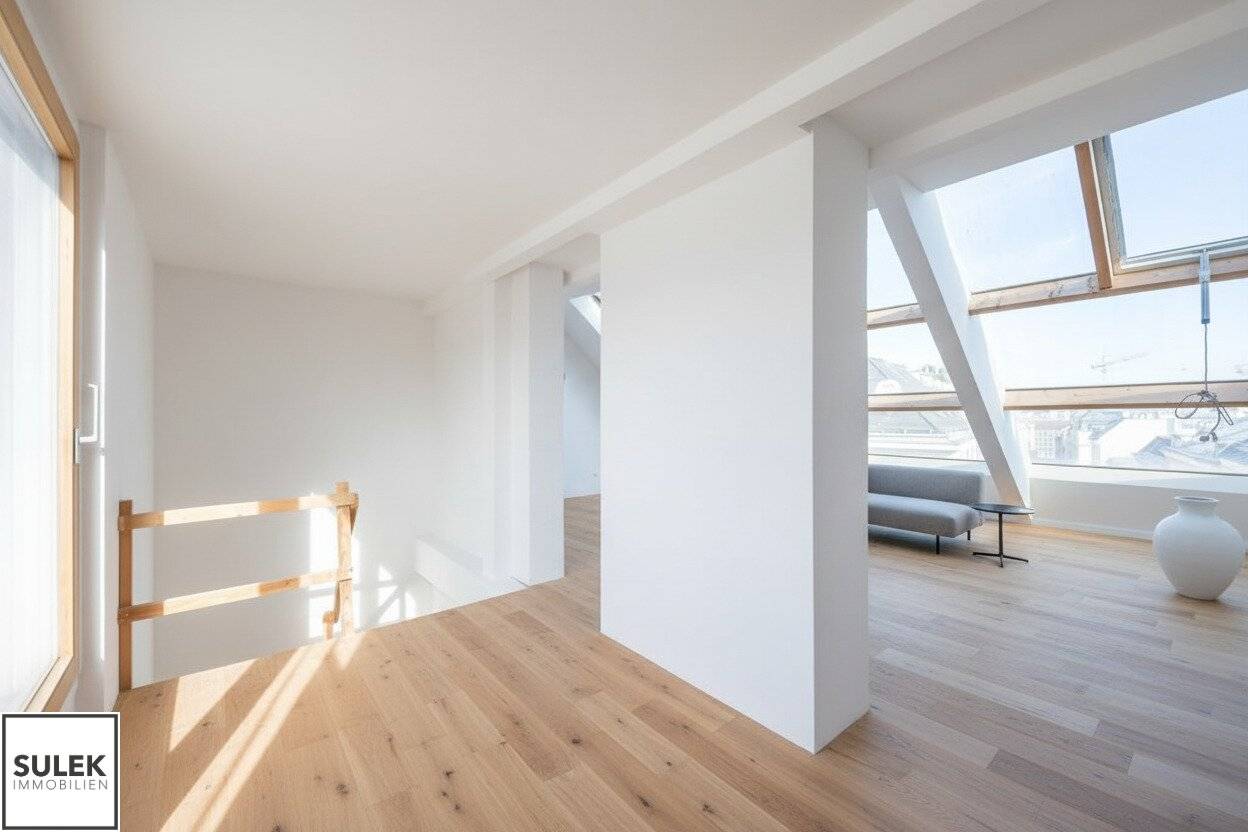 Attic apartment with lift and terrace view