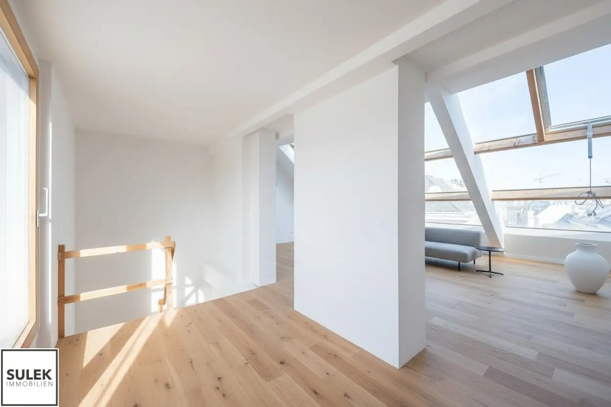 Attic apartment with lift and terrace view