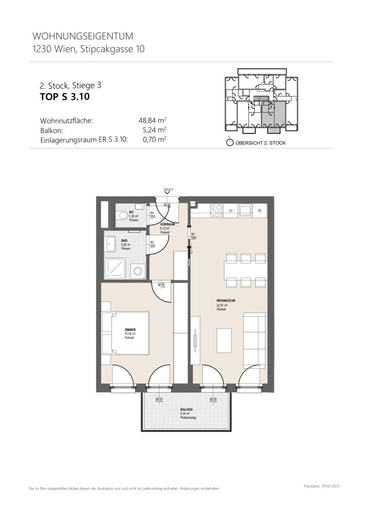 HOFSEITIGE 2-ZIMMER-WOHNUNG MIT SÜD-BALKON IM ERSTBEZUG