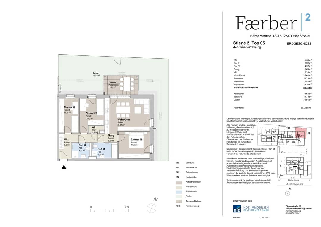 Erdgeschosswohnung mit Garten und Terrasse in Ost West Lage