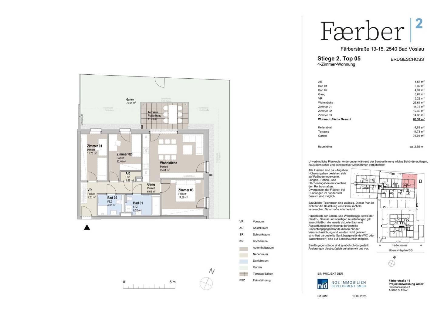 Commission-free 4 room apartment with plenty of light | Two bathrooms | Garden and terrace