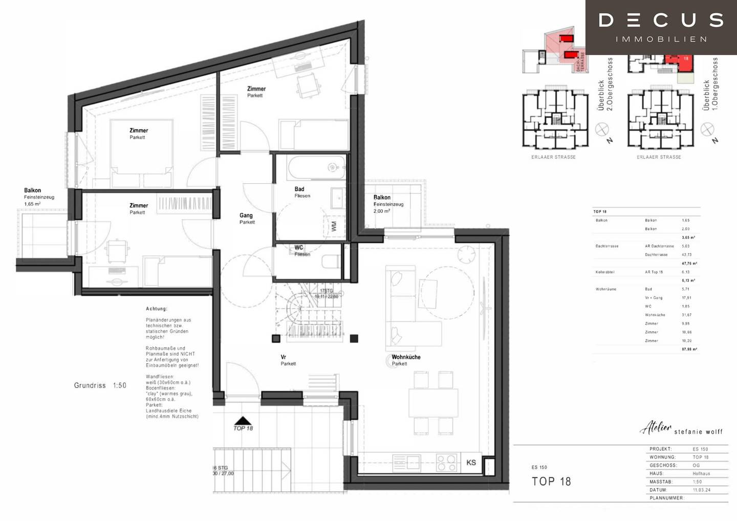 Hochwertige Etagenwohnung mit Dachterrasse im Neubau