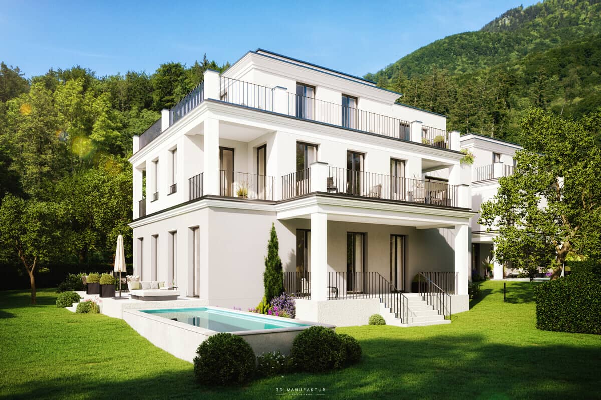 Ground floor apartment in villa setting garden garage
