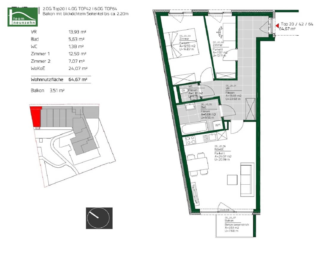 Helle 2,5-Zimmer-Wohnung mit Balkon in Graz-Gries (Ungergasse 39)