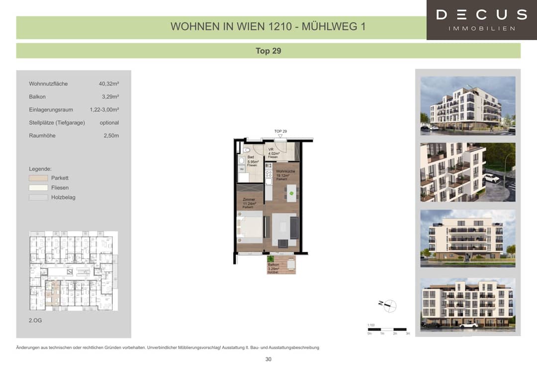 2-Zimmer-Etagenwohnung mit Balkon am Marchfeldkanal in Wien, 2.OG