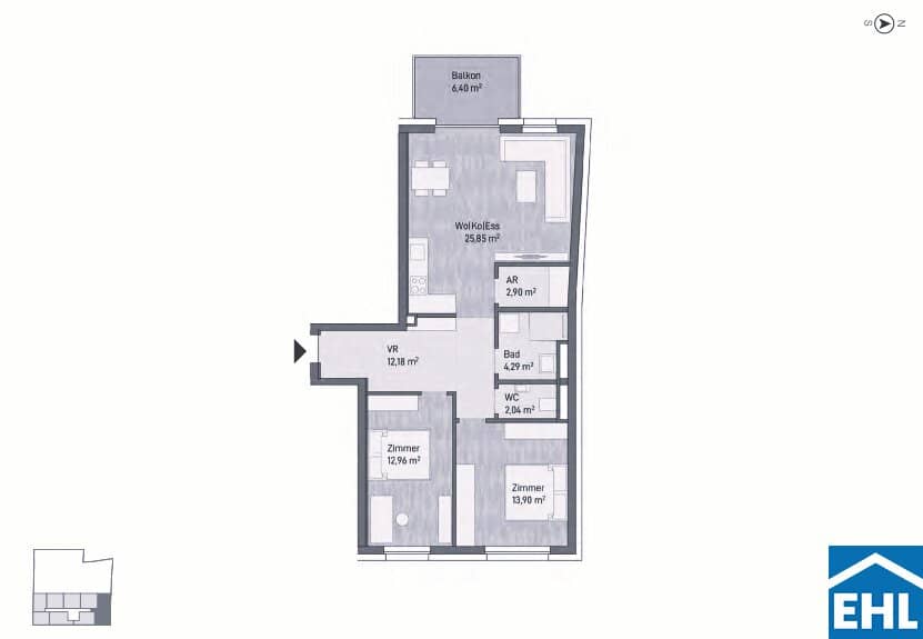 First occupancy apartment near Augartenbucht