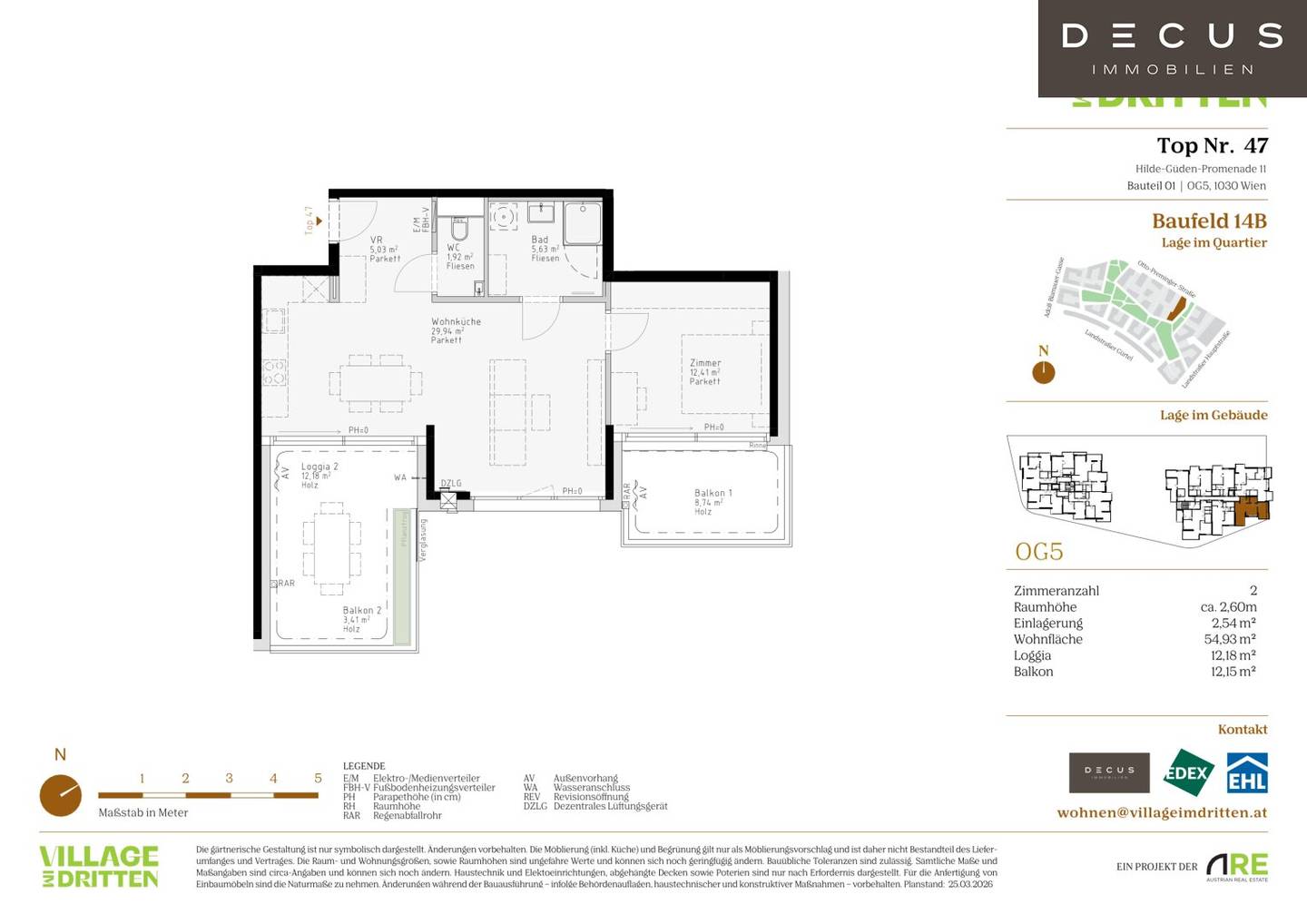 New build apartment in St Marx with loggia