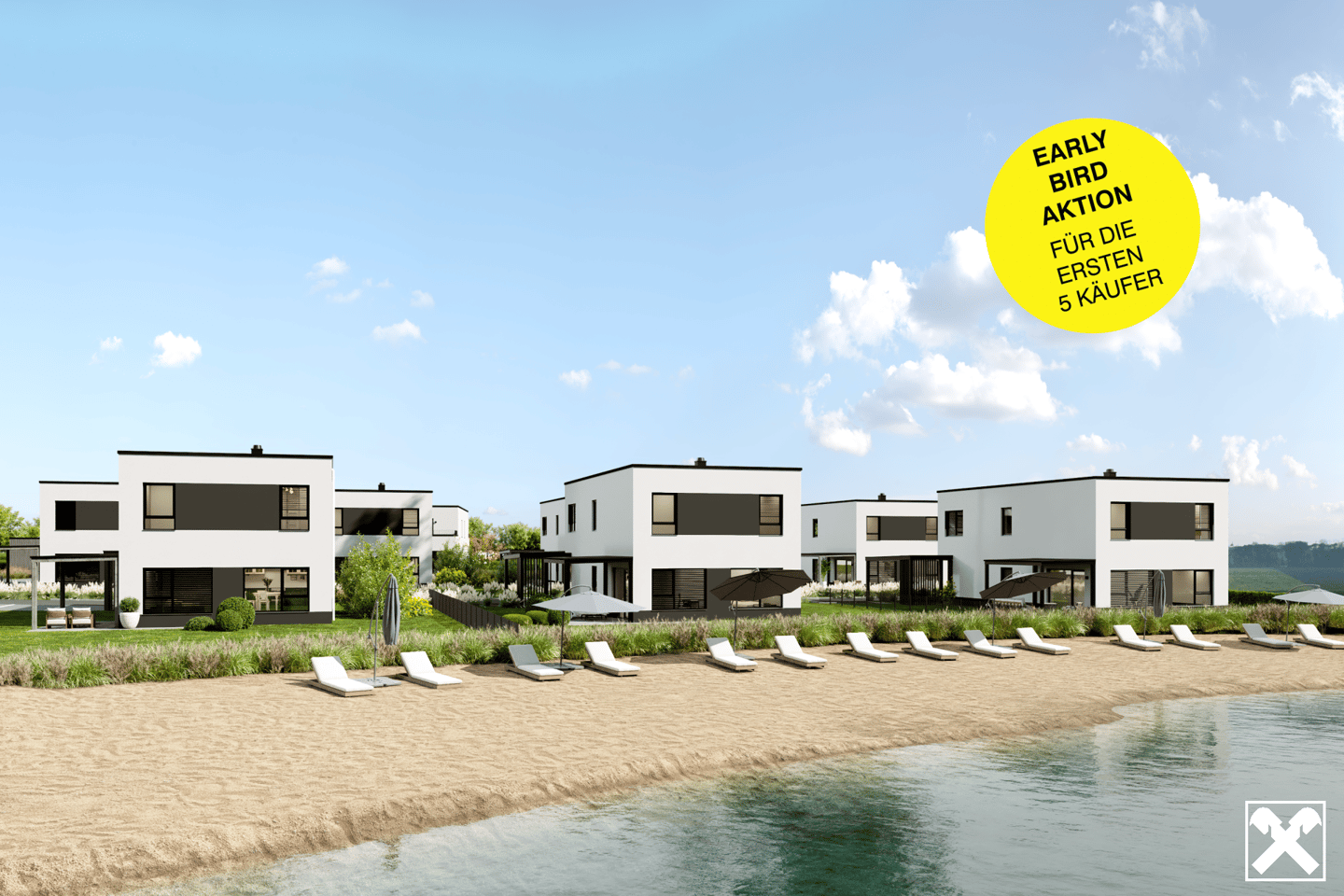 Apartment by the lake with private garden