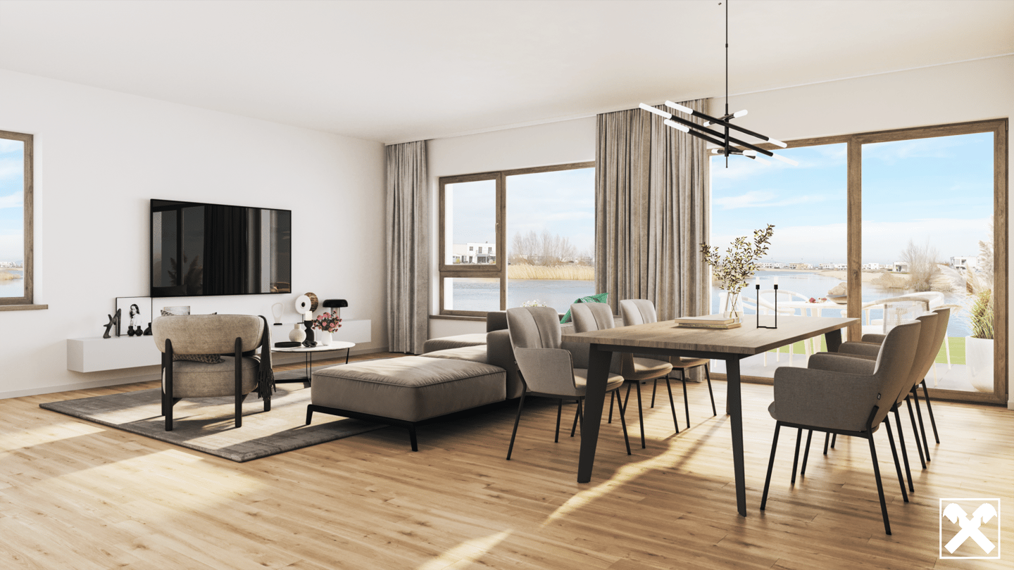 Ground floor apartment by the lake with generous garden