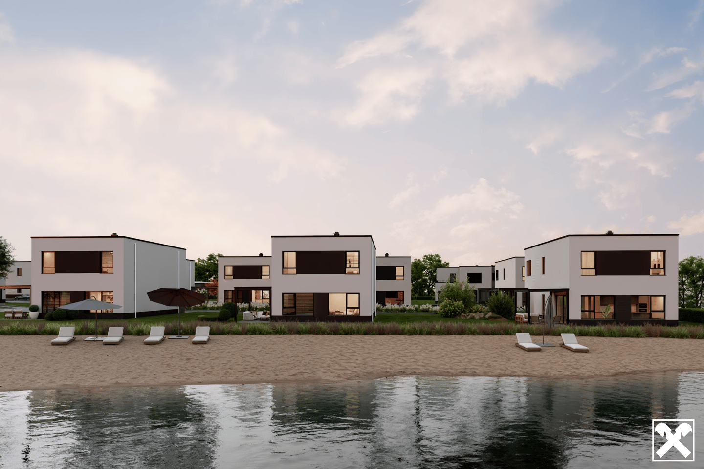 Apartment by the lake with terrace and garden