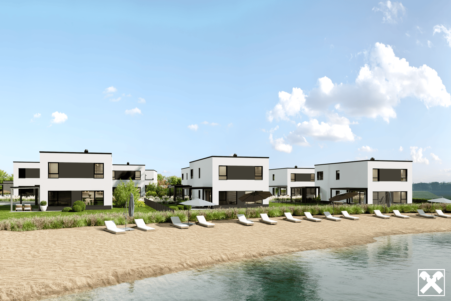 Ground floor apartment by the lake with garden