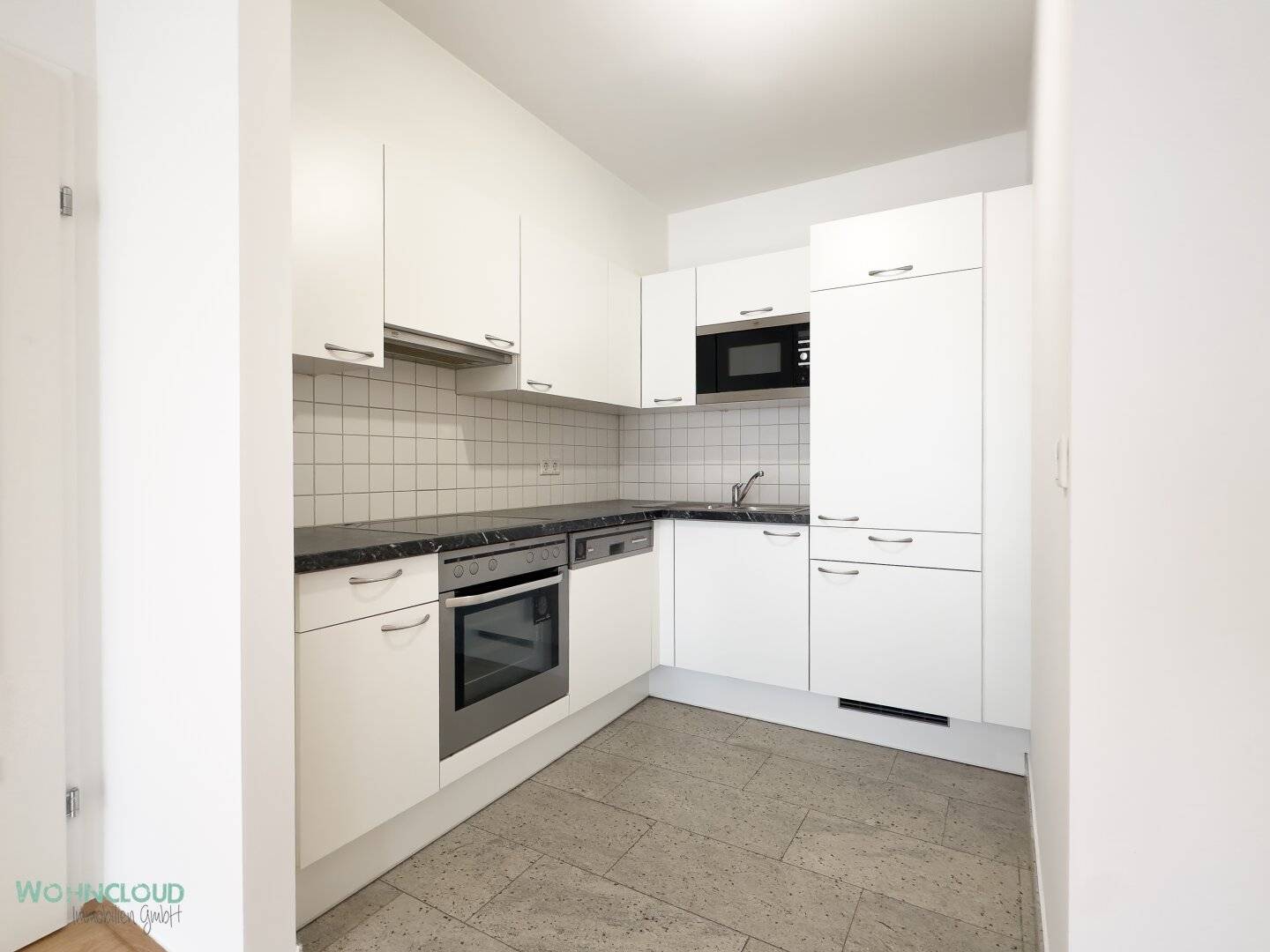 Apartment west facing balcony with open kitchen
