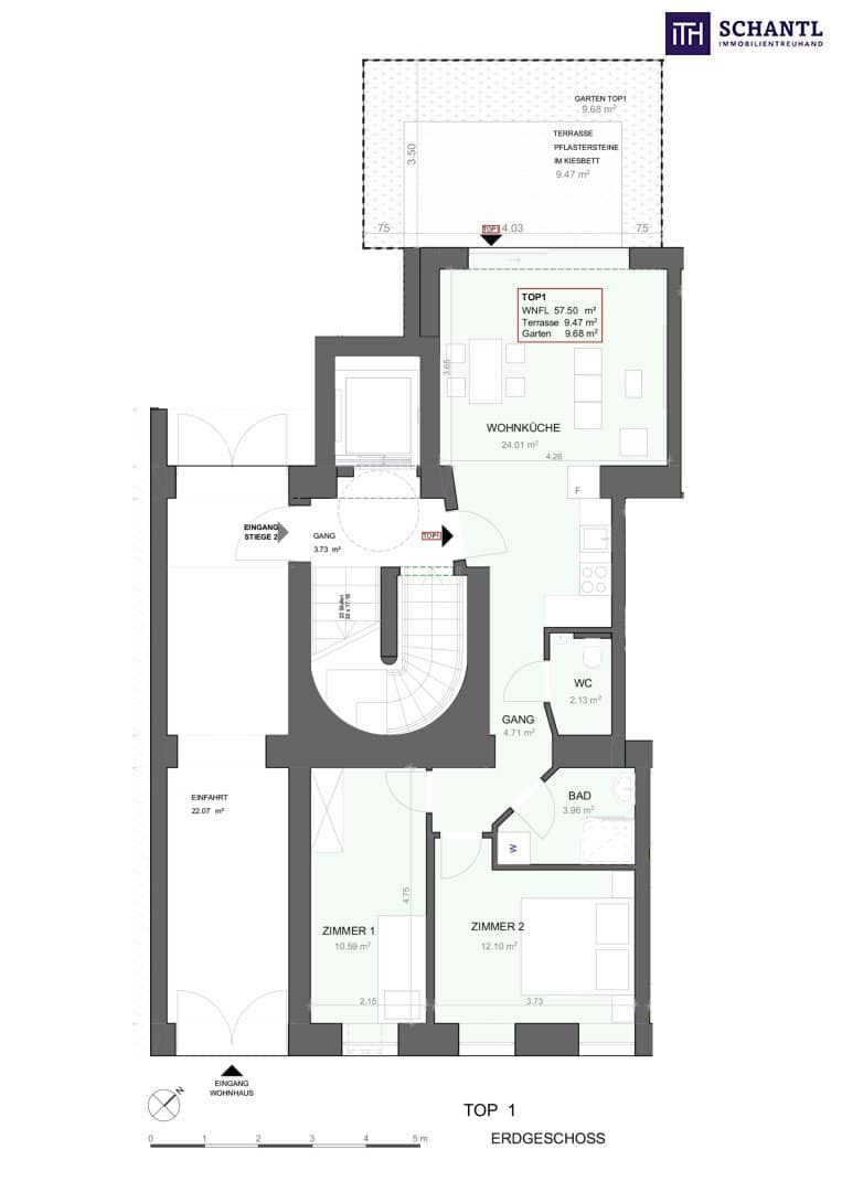 Erdgeschosswohnung mit Garten und Terrasse ruhig gelegen