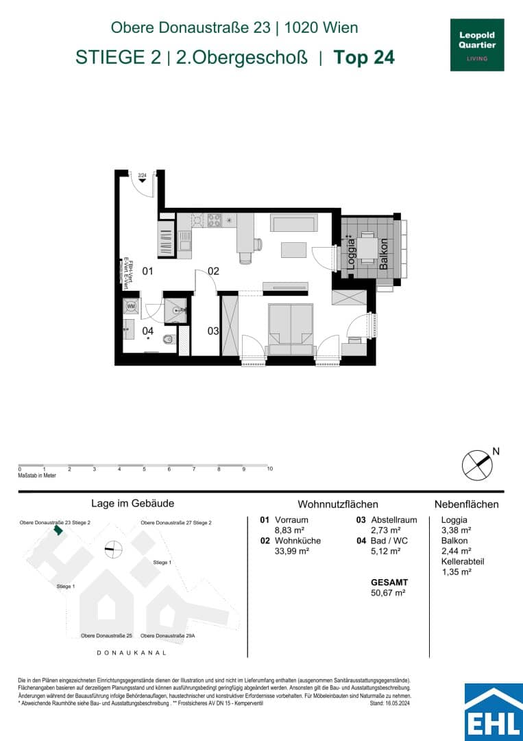 Wohnung Erstbezug Holz Hybrid mit Balkon