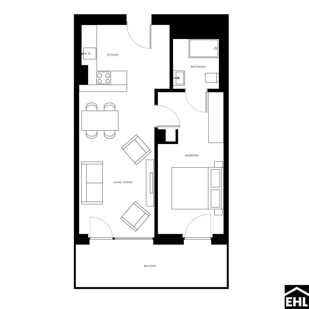 2-Rm New Build 14th Fl Vienna 1200