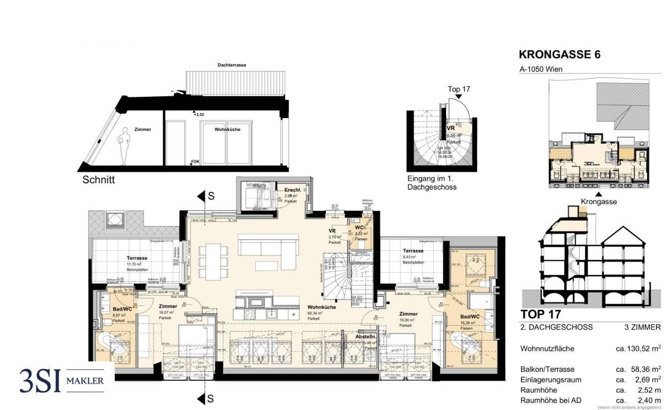 Penthouse mit Panoramablick und drei Terrassen