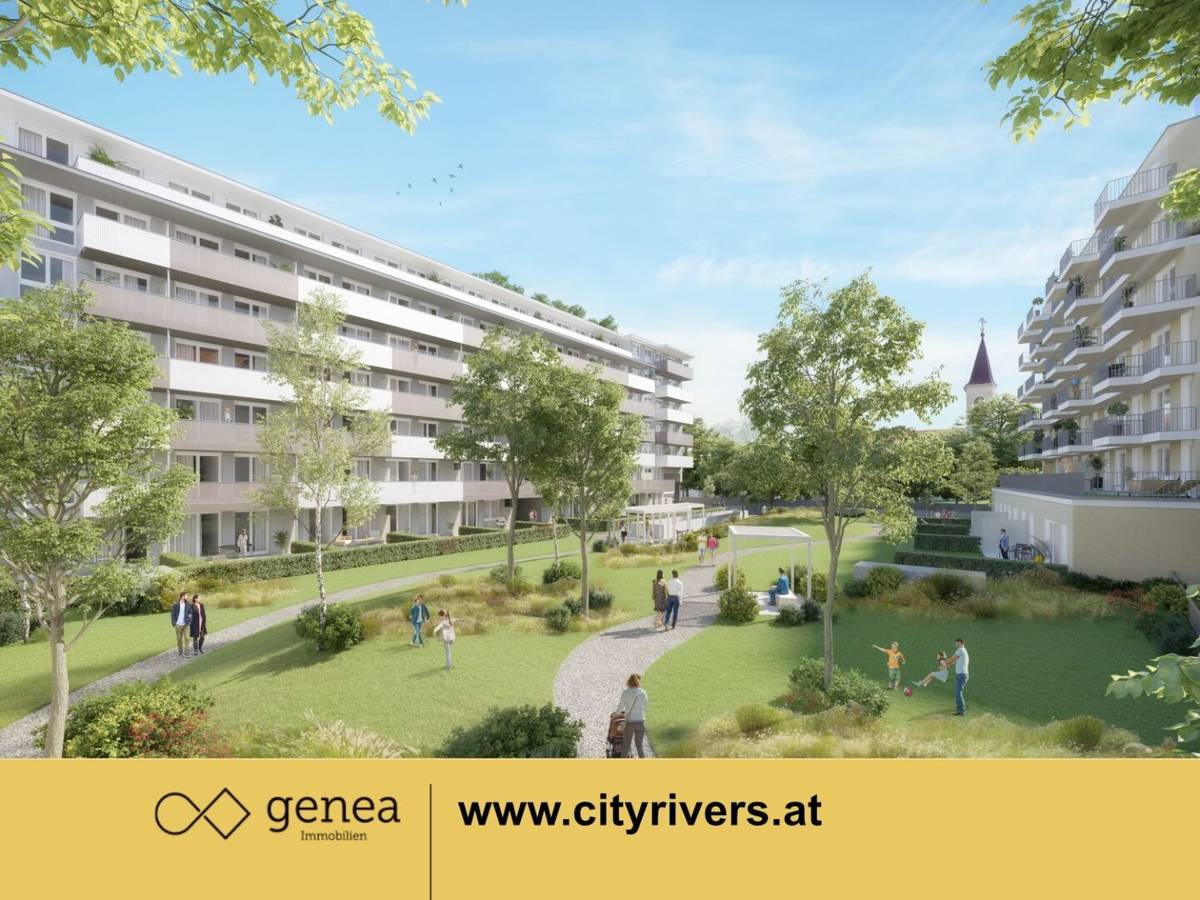 Helle 3-Zimmer-Wohnung mit Balkon in City Rivers Augarten Graz