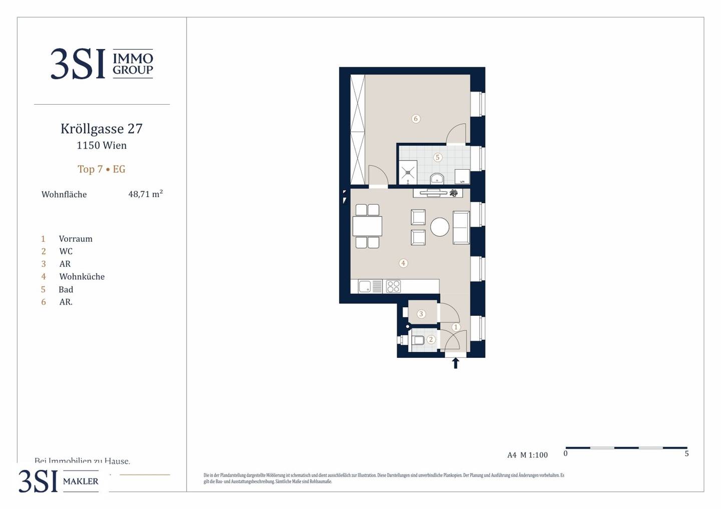 Old building apartment with balcony near U3 Johnstraße