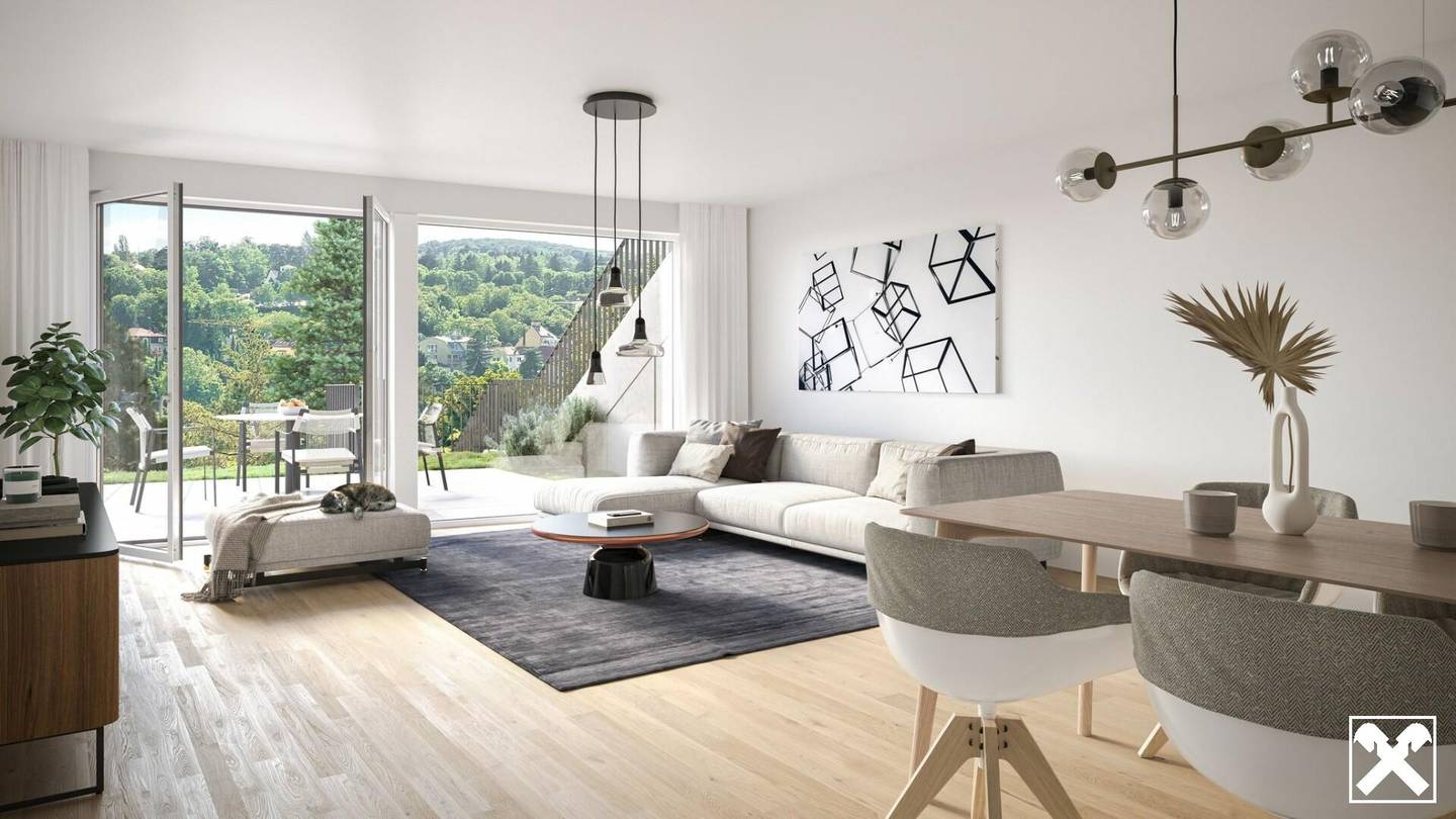 Apartment in a quiet green setting with wine view