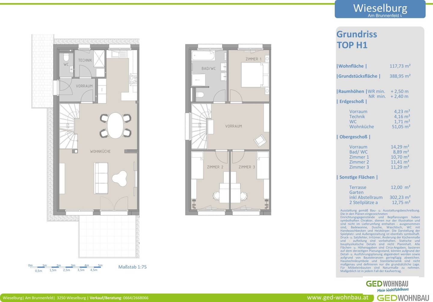 Doppelhaushälfte in Wieselburg – 4 Zimmer, 117,7 m², Garten & Terrasse