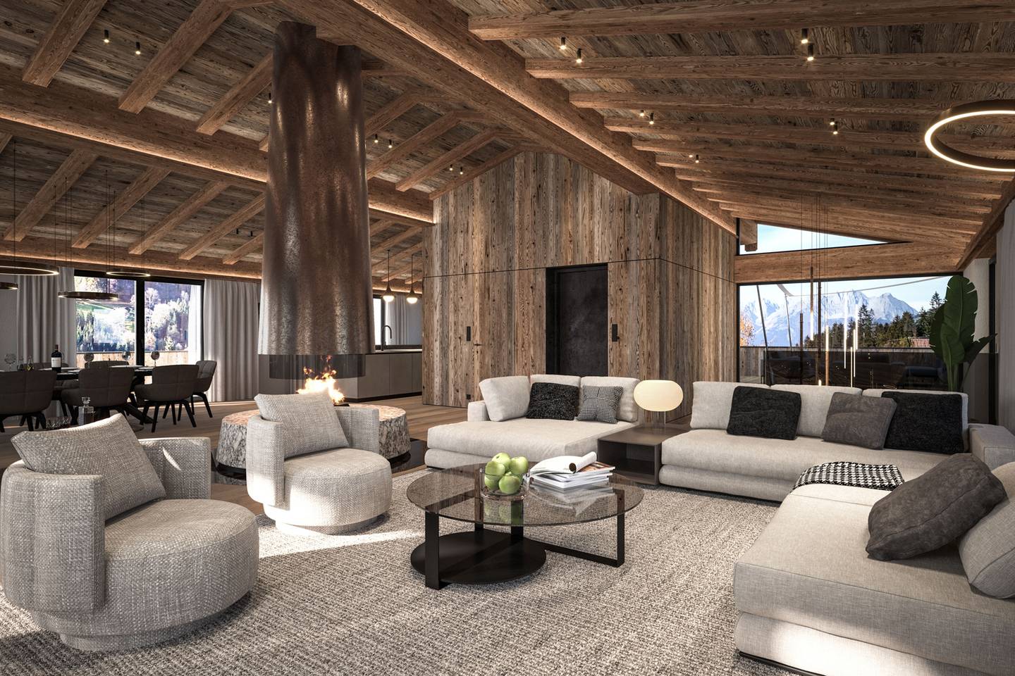 Luxus-Chalet in Aurach bei Kitzbühel: 6 Z, 4 Bäder, 491 m² Wohnfläche