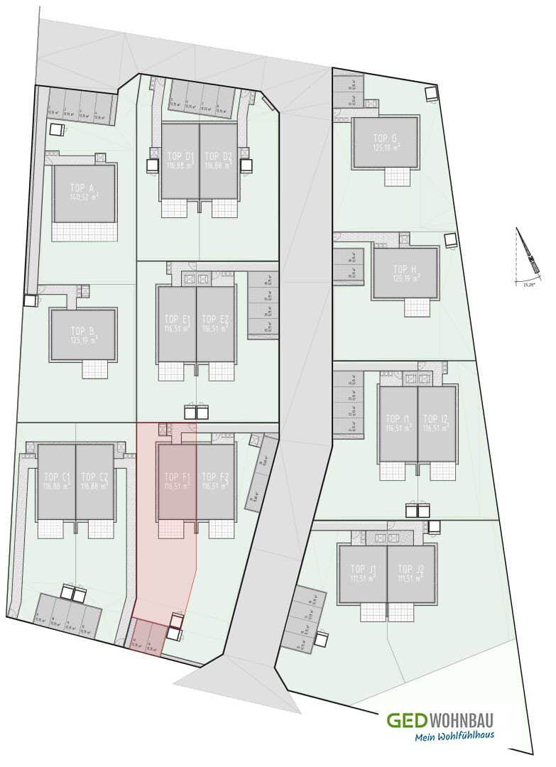 Großebersdorf: modern semi detached house with about 117 m² of living space and a garden first occupancy commission free