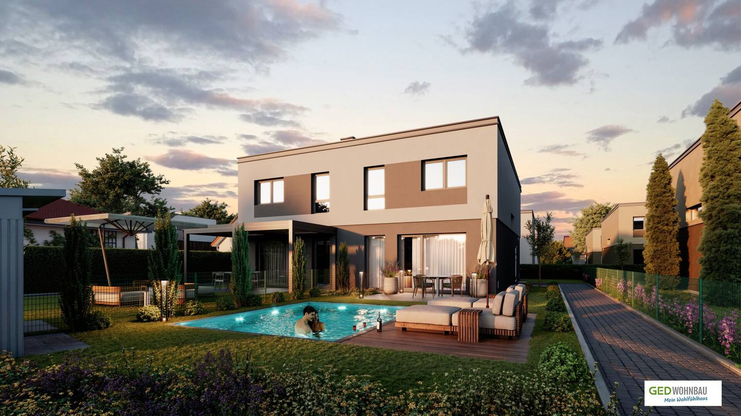 Energy-saving, modern semi-detached house in Großebersdorf: commission-free directly from the developer
