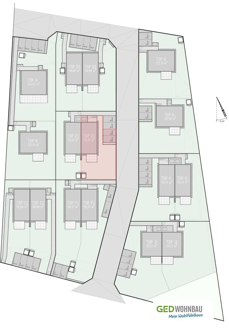 New construction first occupancy: semi-detached house in Großebersdorf with about 117 m² living space and garden commission free