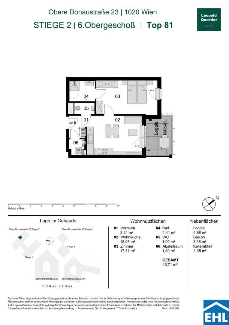 Wohnung Neubau Erstbezug Balkon im LeopoldQuartier