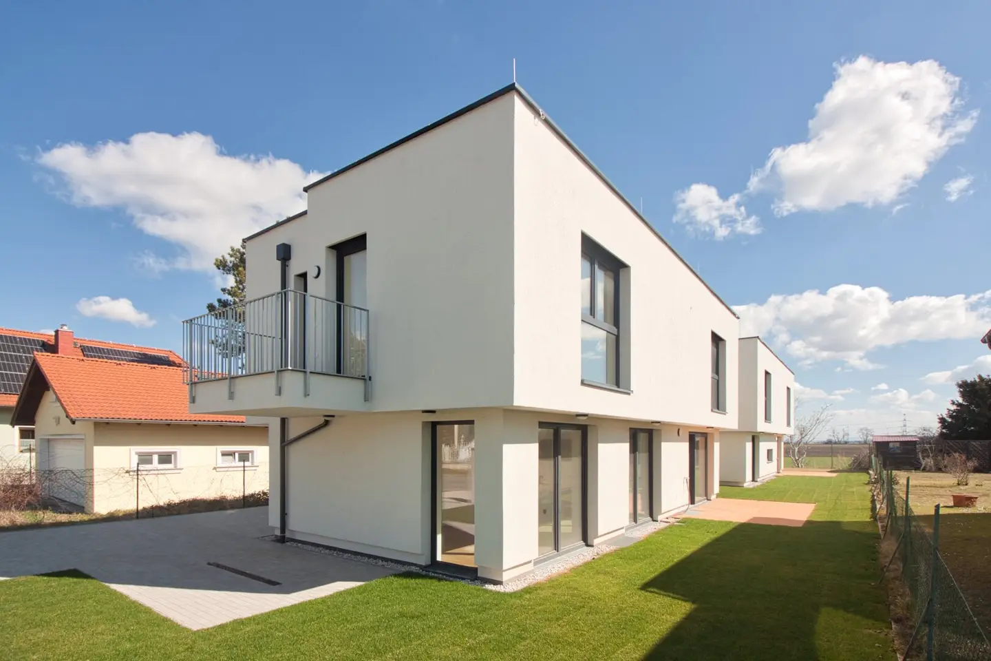 Modern single-family house brick masonry construction with plenty of space, bright interiors & optimal room layout including parking space