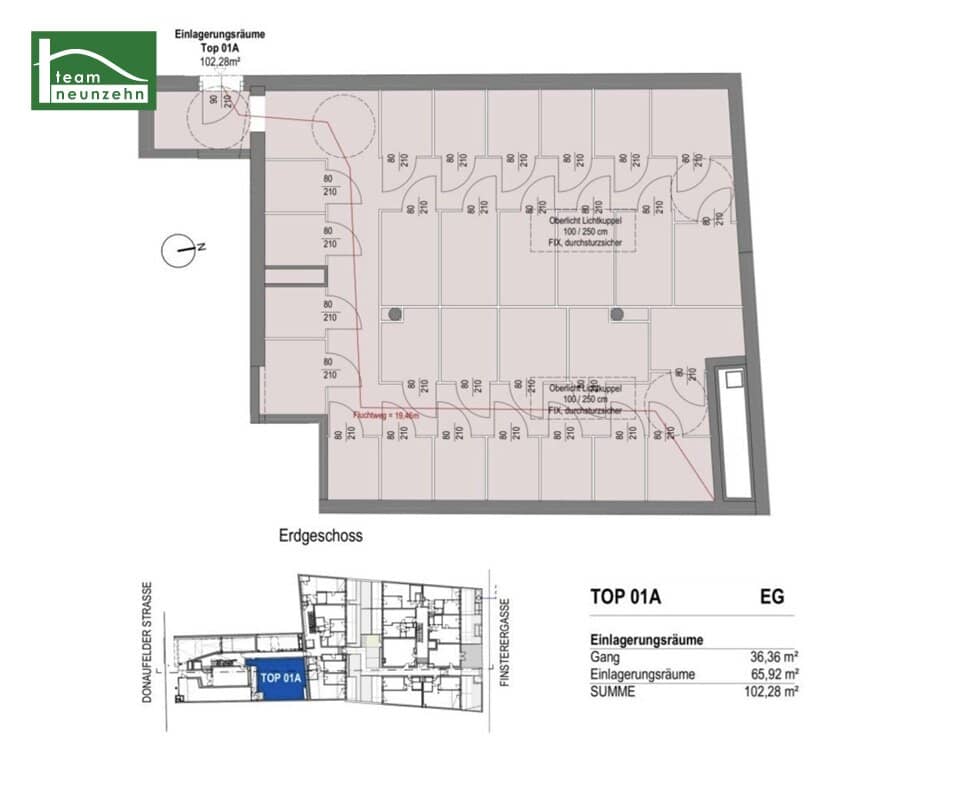 Gewerbefläche 102 m² in Kagran nahe Donauzentrum – Toplage, Büro