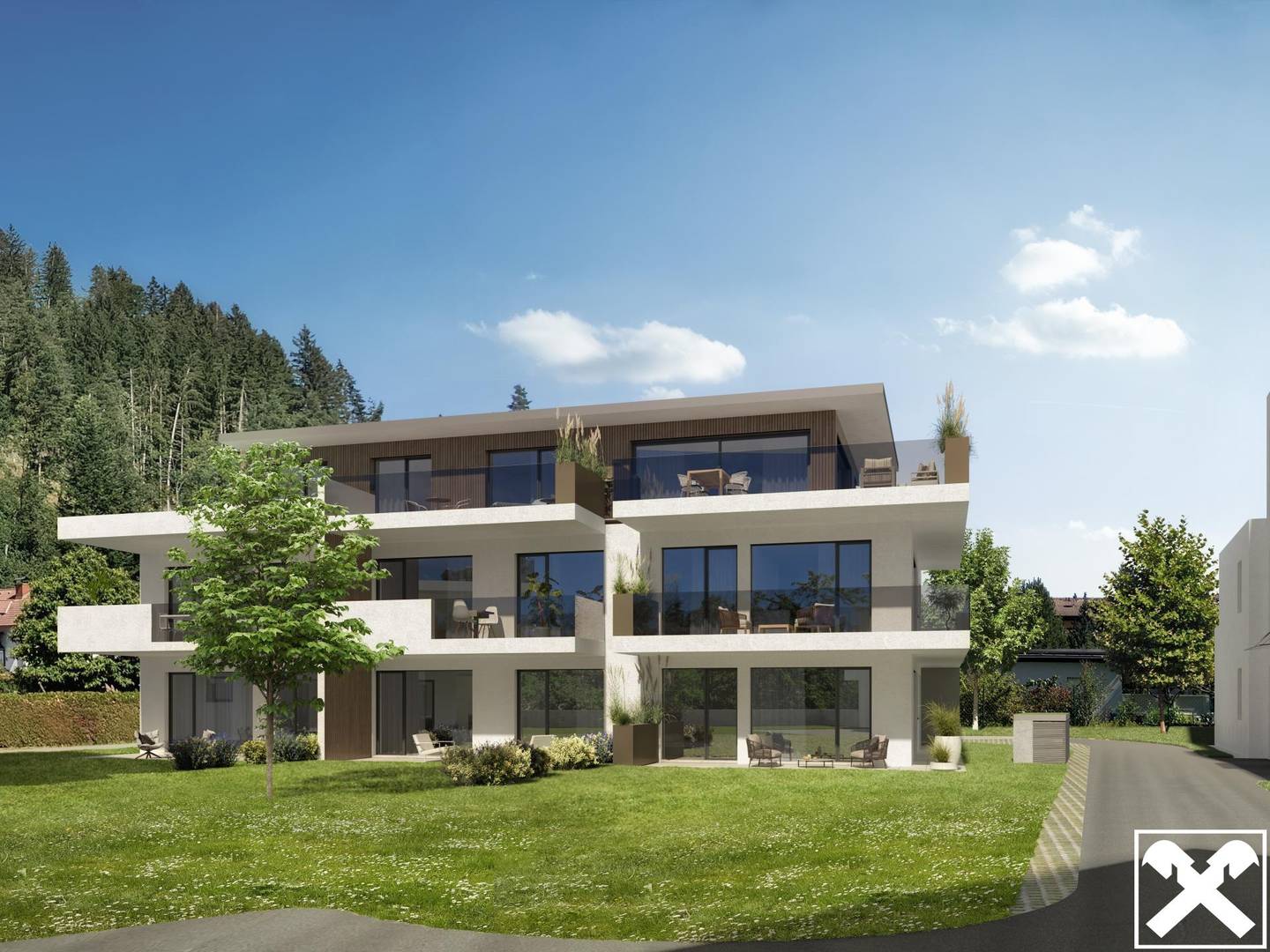 Wohnung mit Panoramablick auf die Karawanken und Garten