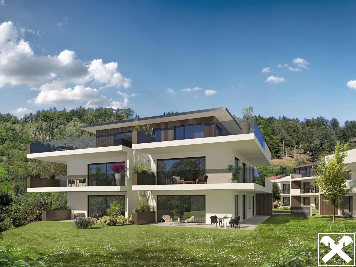 Wohnung mit Panoramablick auf die Karawanken und Garten